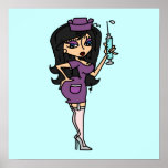 Black Hair Nurse Calls the Shots T-shirts Posters