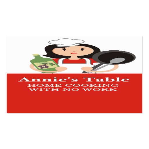 Black hair woman chef olive oil cooking biz cards business card