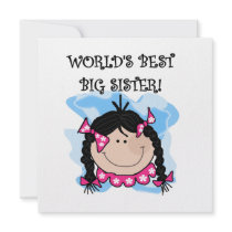 Black Hair World's Best Big Sister Gifts Personalized Invite