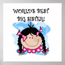 Black Hair World's Best Big Sister Gifts Posters