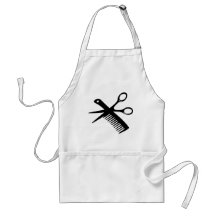 black hairdresser comb scissors apron