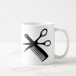 black hairdresser comb scissors coffee mugs