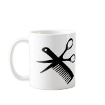 black hairdresser comb scissors coffee mugs