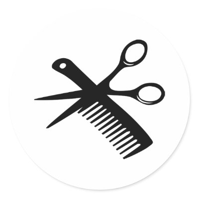 black hairdresser comb scissors sticker by Tomaniac