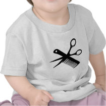 black hairdresser comb scissors tees