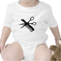 black hairdresser comb scissors tees