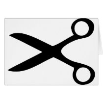 black hairdresser scissors card