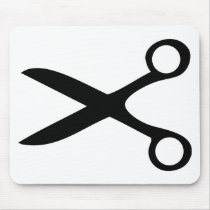 black hairdresser scissors mouse mat