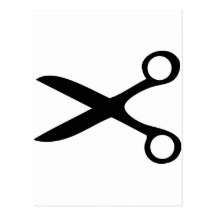 black hairdresser scissors post card