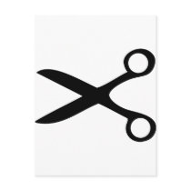 black hairdresser scissors post card