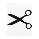 black hairdresser scissors postcards