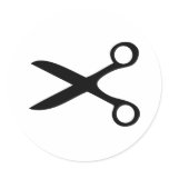 black hairdresser scissors stickers