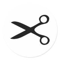 black hairdresser scissors stickers