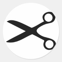 black hairdresser scissors stickers