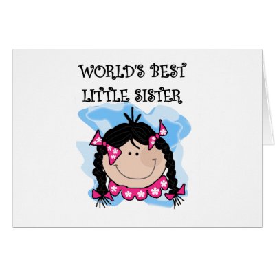 Black Haired Best Little Sister Greeting Cards by familymembers