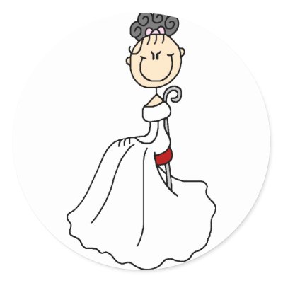 Black Haired Bride Stickers Sticker by stick_figures