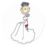 Black Haired Bride Stickers Sticker