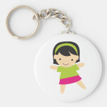 Black Haired Girl Keychain