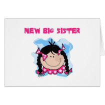 Black Haired Girl New Big Sister Greeting Card