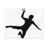 black handball player logo postcards
