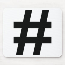 black hash number mouse mats
