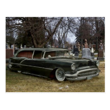black hearse post cards