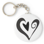 Black Heart in Heart Keychains