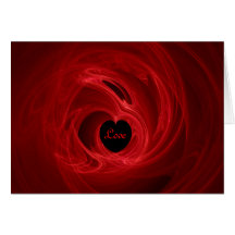 Black heart on red Valentine's day Greeting Card