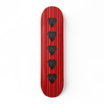 Black Heart. Patterned Heart Design. Custom Skate Board