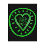 Black Heart with shamrock Postcards