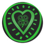 Black Heart with shamrock Sticker