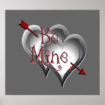 BLACK HEARTS & BE MINE ARROW by SHARON SHARPE Posters