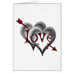 BLACK HEARTS & LOVE ARROW by SHARON SHARPE Greeting Card