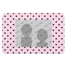Black Hearts on Pretty Pink. Rectangular Magnets