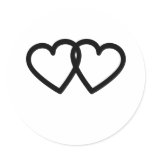 black hearts round sticker