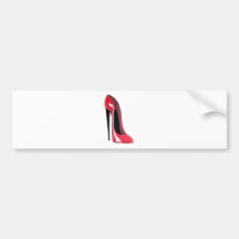 Black heel, red stiletto shoe bumper stickers