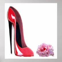 Black Heel Red Stiletto Shoe Print
