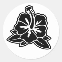 Black Hibiscus Sticker