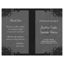 Black Hibiscus Wedding Program Ceremony & Party