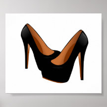 Black High Heels Print