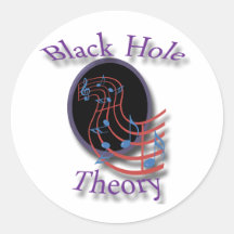 Black Hole Theory violet Round Stickers