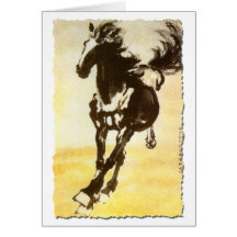 Black Horse Greeting Cards