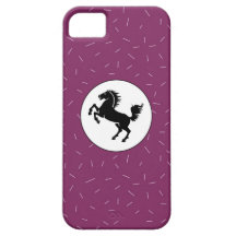 Black Horse on Purple Pattern iPhone 5 Case