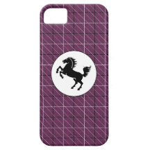 Black Horse on Purple Pattern iPhone 5 Case