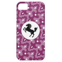 Black Horse on Purple Pattern iPhone 5 Case