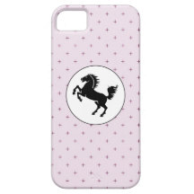 Black Horse on Purple Pattern iPhone 5 Case