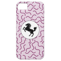 Black Horse on Purple Pattern iPhone 5 Case