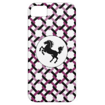 Black Horse on Purple Pattern iPhone 5 Case