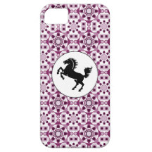 Black Horse on Purple Pattern iPhone 5 Case
