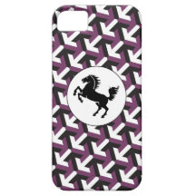 Black Horse on Purple Pattern iPhone 5 Case